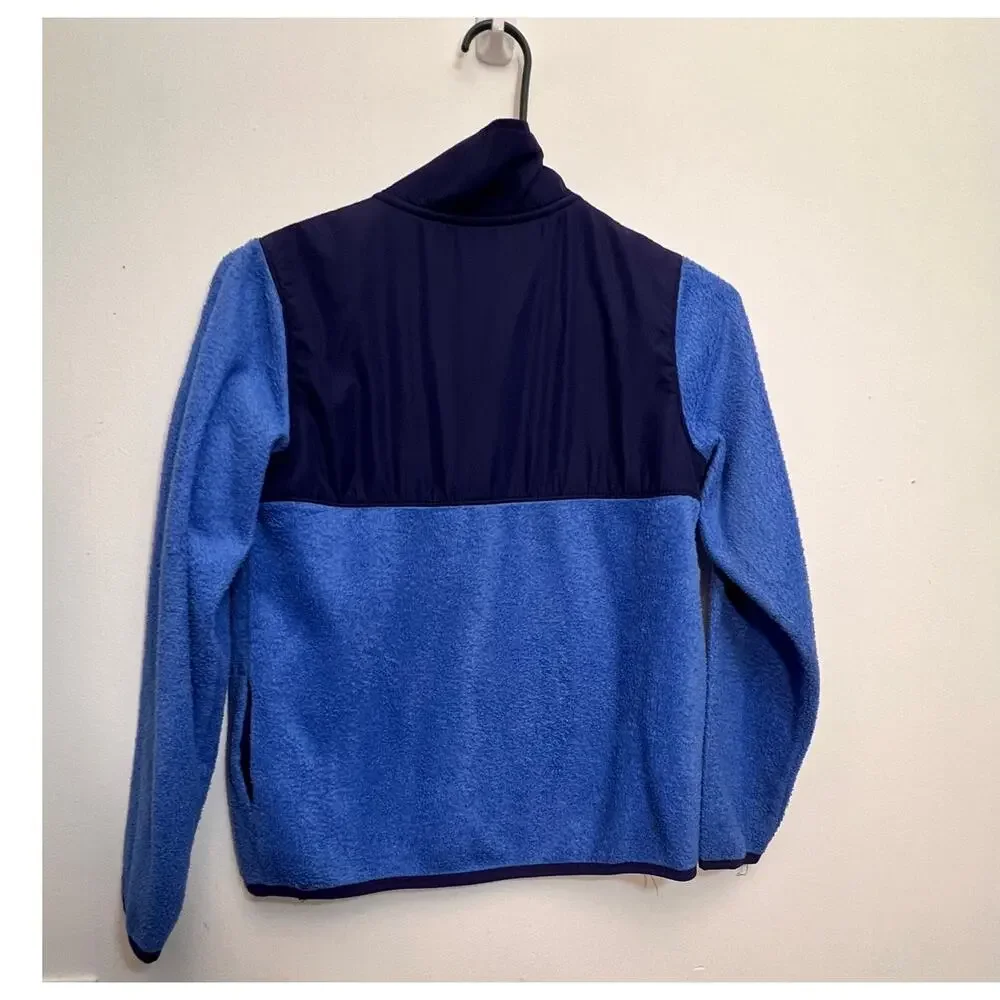 Old Navy Boys Fleece Full Zip Jacket Size 10-12 Blue Navy Colorblock